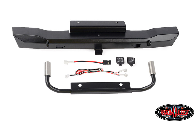 Eon Metal Rear hitch Bumper w/LED and Dual Exhaust for Axial