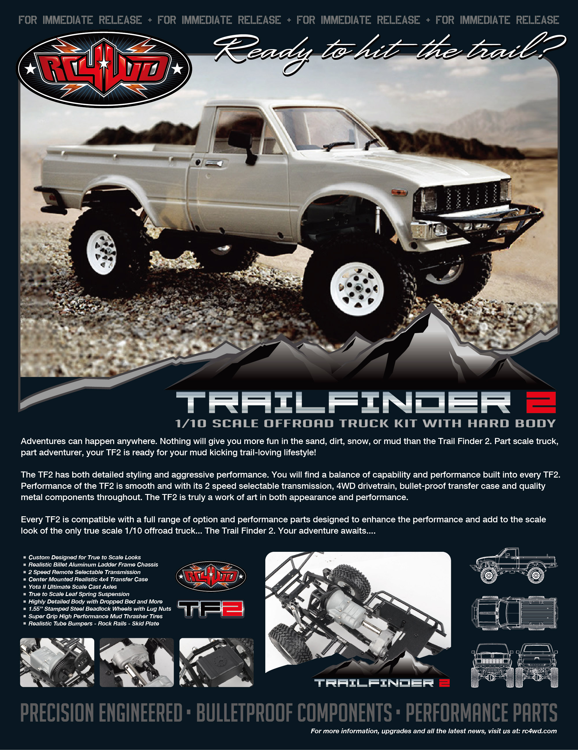 RC4WD Trail Finder 2 Truck Kit w/Mojave II Body Set-Z-K0049