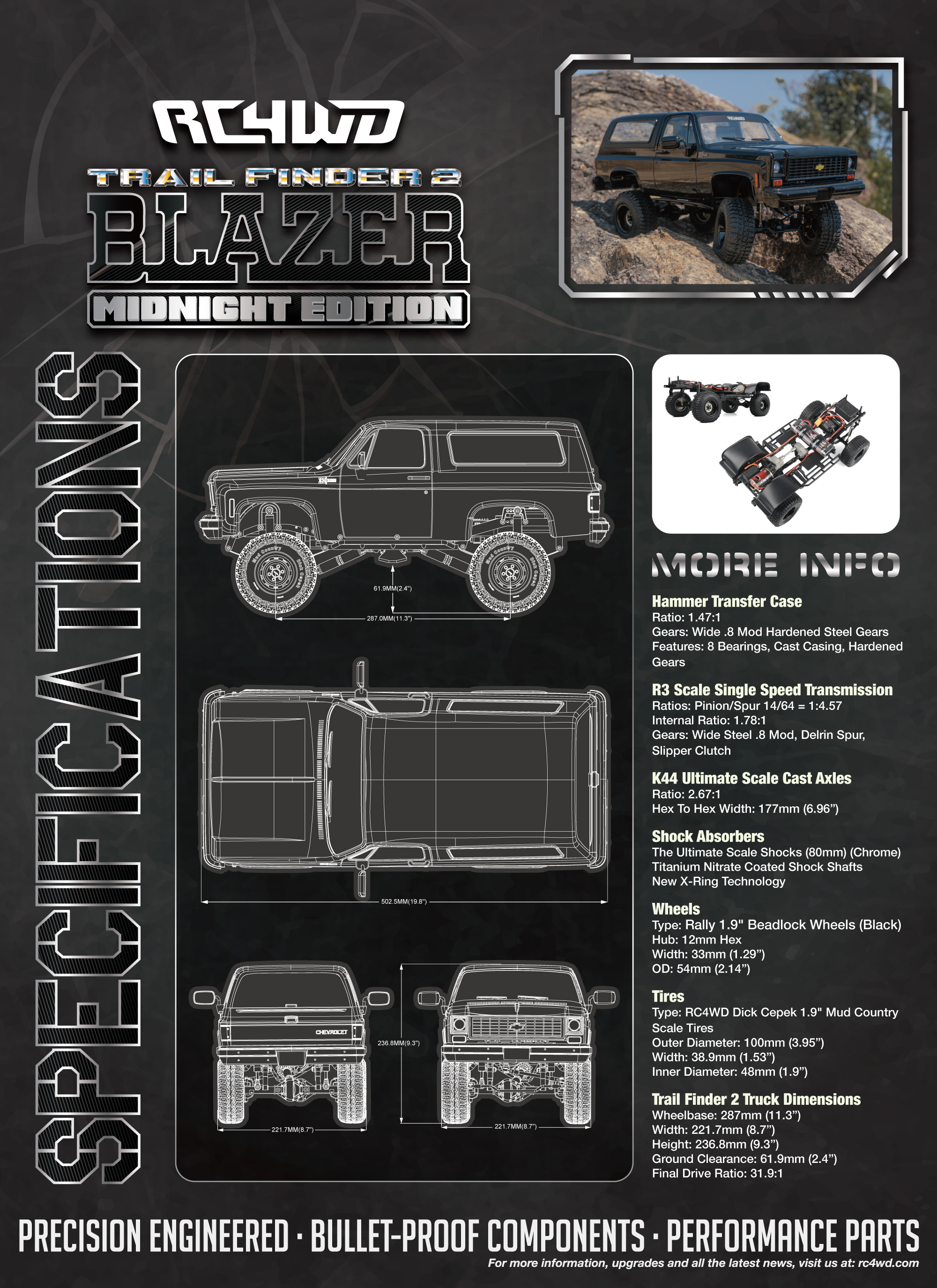 RC4WD Trail Finder 2 RTR w/Chevrolet Blazer Body Set (Midnig